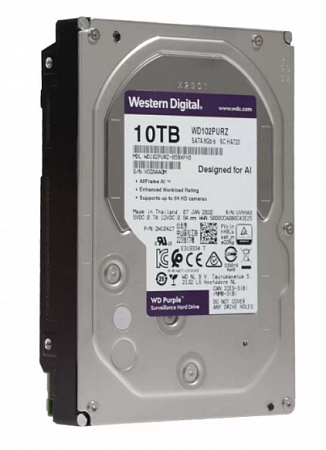 WD102PURZ, Жесткий диск, HDD SATA-III WD Purple, 10ТБ, 7200RPM 256MB