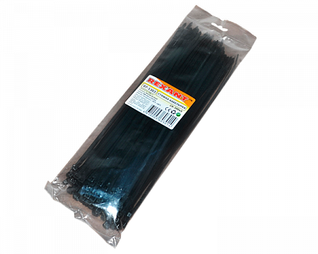 Rexant 07-1303 Хомут-стяжка nylon 300х5.0мм, черный, в упак. 100шт