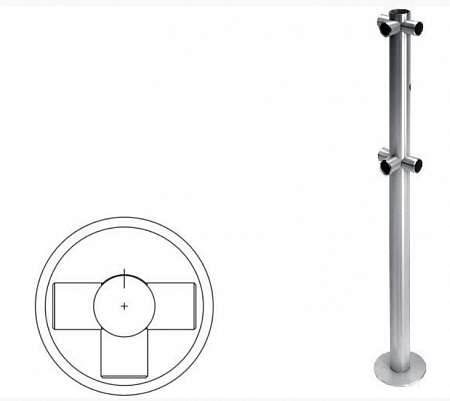 Oxgard ВЗР1996.09.32 Стойка  ограждения с отверстием под фиксатор Т-образная
