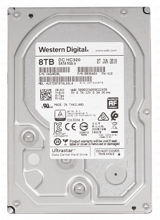 Western Digital HUS728T8TALE6L4 Жесткий диск, HDD SATA 512E  WD Ultrastar,8ТБ, 3.5&quot;, 7200об/мин, 256Мб