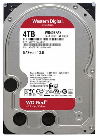 Western Digital WD40EFRX Жесткий диск HDD SATA-III WD Red, 4ТБ, 3.5&quot;, 5400об/мин, 64Мб