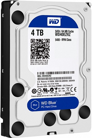 Western Digital WD Blue HDD SATA  -  III WD40EZRZ Жесткий диск, 4ТБ, 3.5, 5400об/мин, 64Мб