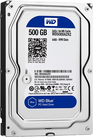 Western Digital WD Blue HDD SATA  -  III WD5000AZRZ Жесткий диск 500ГБ, 3.5, 5400об/мин, 64Мб